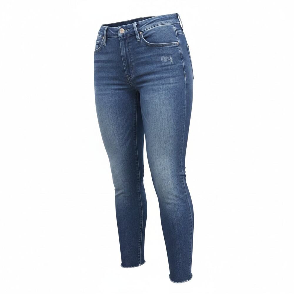 Mother The Looker Ankle Mid-Rise Skinny Leg Jeans Blue Cotton Blend Size L US 31